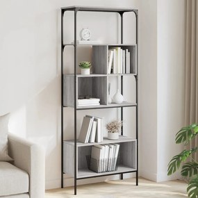 Libreria 5ripiani grigio sonoma 76x33x188,5cm legno multistrato