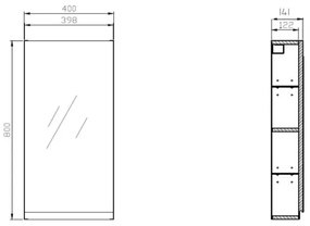 Cersanit S590-030 - Mobile bagno specchio MODUO 80x40 cm