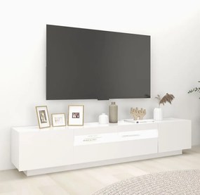 Mobile porta tv con luci led bianco 200x35x40 cm