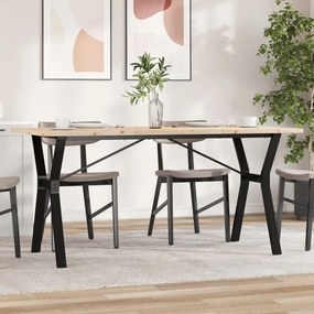 Tavolo Da Pranzo Telaio A Y 140x80x75,5 Cm Legno Pino E Acciaio /