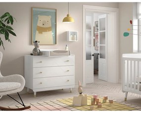 Cassettiera per bambini bianca con fasciatoio 100x100x74 cm Billy – Vipack