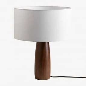 Lampada da tavolo in legno Caitlin Marrone Legno Scuro - Sklum