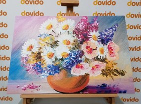 Quadro su tela – Dipinto a olio di fiori estivi