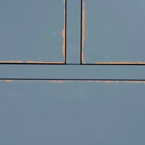 Cassettiera bassa blu in legno di abete 115x90 cm Shabby - Ixia