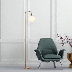 Lampada da terra color ottone con paralume in vetro (altezza totale 27 cm) Viran – Opviq lights