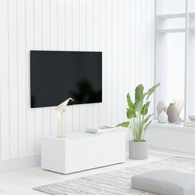Mobile Porta Tv Bianco 80x34x30 Cm İn Legno Multistrato /
