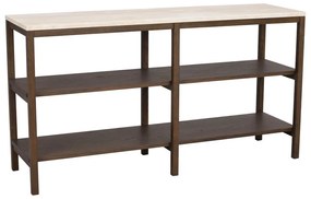 Consolle marrone e beige con piano in pietra 140x40 cm Orwel - Rowico