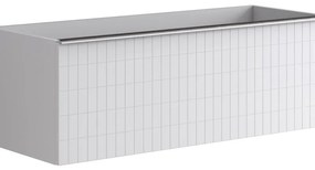 Mobile da bagno da fissare sotto lavabo L 120 x H 40 x P 45.5 cm bianco laccato, 2 cassetti Pixel grid