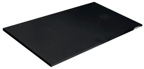 Piatto doccia in resina Strato nero L 160 x L 80 x H 3 cm opaco effetto pietra