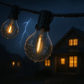 Brilagi - Catena decorativa LED da esterno GIRLANDA 10xE12 8m nera IP44 bianco caldo