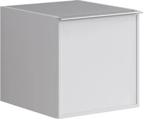 Base laterale Pixel con anta Frame laccato opaco bianco e maniglia alluminio brillante L.40 H.40 P.45,5 cm.