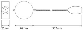 Applique LED 3W Flessibile per Comodino o Specchio in Acciaio BIANCO NATURALE
