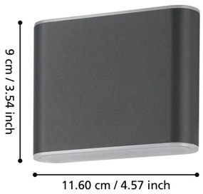 Eglo 901025 - Applique a LED da esterno GRUTTI 2xLED/2,9W/230V IP65