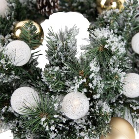 Ghirlanda natalizia bianca con oro 45 cm incl. LED con timer - Jack