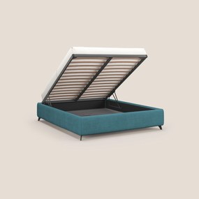 Sara sommier con giroletto contenitore in tessuto impermeabile T02 azzurro