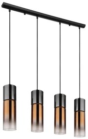 Globo 21000-4HG - Lampadario a sospensione con filo ANNIKA 4xE27/25W/230V nero/rame