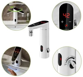 Scaldabagno touch 3000W/230V IPX4 con sensore e display LED bianco