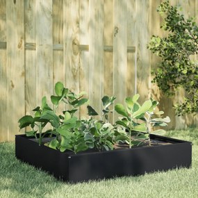 Fioriera Rialzata Da Giardino Nera 100x100x33,5 Cm İn Acciaio /