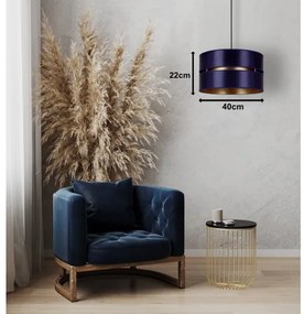 Duolla - Lampadario a sospensione con filo DUO 1xE27/15W/230V diametro 40 cm blu/oro