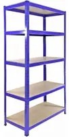 Scaffalatura 5 Ripiani ad Incastro 90x45x180 Piani in MDF Struttura in Acciaio Blu