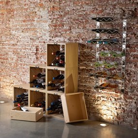 Portabottiglie in frassino di colore naturale numero di bottiglie 12 36,5x36x29 cm Macon - Compactor