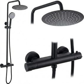 Set doccia senza bocca di erogazione con termostato Rea Lungo Black