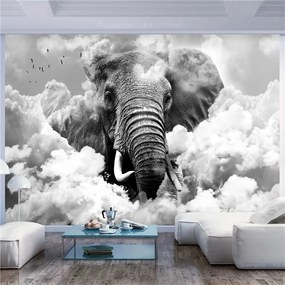 Fotomurale Elephant in the Clouds (Black and White)