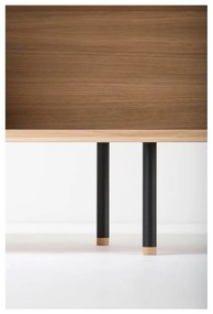 Tavolo TV in legno di quercia di colore nero-naturale 200x48 cm Fina - Gazzda