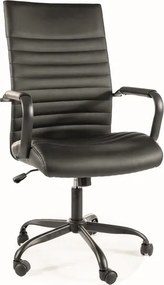Sedia da ufficio Q-306 in similpelle nera – 58×51×106 cm