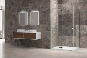 Kamalu - Box doccia 100x120 senza telaio scorrrevole 120 fisso 100 cm | KNM4000W-C