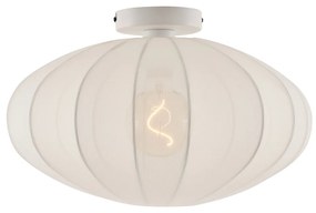 Lampada da soffitto Japandi bianca con paralume in tessuto - Bida
