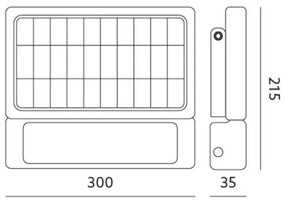 Riflettore LED solare con sensore LED/10W/3,7V 4000K IP65 7200 mAh