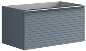 Mobile da bagno sotto lavabo Pixel stripes blu laccato opaco L 80 x H 40 x P 45.5 cm 1 cassetto, lavabo non incluso