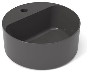 Lavabo da appoggio Open OLYMPIA CERAMICA tondo in ceramica L 40 x H 13 x P 40 cm grigio lucido