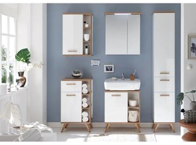Mobile bagno sospeso bianco con specchio 60x72 cm Set 923 - Pelipal