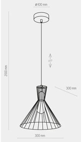 Lampadario a sospensione con filo SAHARA 1xE27/60W/230V