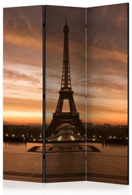 Paravento separè Colori serali di Parigi - paesaggio della Torre Eiffel al tramonto