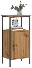 Comodini 2pz Rovere Artigianale 41x31x80cm İn Legno Multistrato /