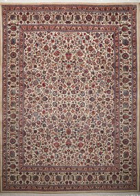 Mashad Tappeto 300 x 400 Beige (Iran) Annodato A Mano