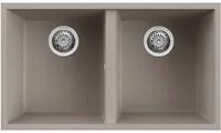 Lavello Elleci Incasso 2 vasche 76x43,5 Quadra 350 Sottotop Granitek Grigio Tortora LGQ35043BSO