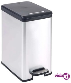 Curver Pattumiera a Pedale Sottile Deco 25L Argento