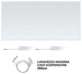Pannello LED a Sospensione 120x60 88W 130lm/W UGR19 con driver Philips Colore Bianco Freddo 5.700K