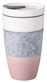 Tazza da viaggio in porcellana bianca e rosa Villeroy &amp; Boch , 350 ml Like To Go - like | Villeroy &amp; Boch