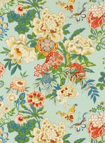 Sanderson Tapete Emperor Peony - Jade/ Apricot