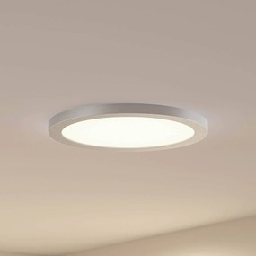 Plafoniera LED Prios Aureka, Ø 33 cm, argento, metallo