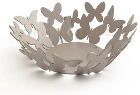 Bomboniera cestino farfalle tondo sabbia in ferro diametro13x5cmh