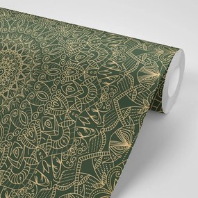 Carta da parati – Mandala ornamentale dettagliata in verde