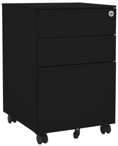 Schedario Mobile Nero 39x45x60 Cm İn Acciaio /