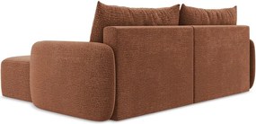 Divano angolare color mattone allungabile/con contenitore (con penisola a destra) Kalena – Makamii