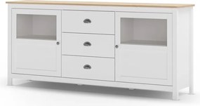 Cassettiera bassa in pino bianco 180x80 cm Misti - Marckeric